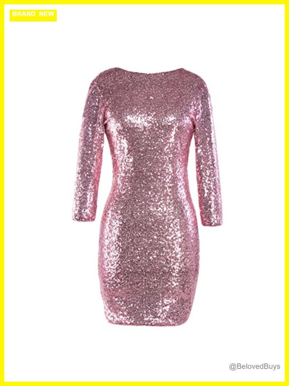 Women's Sequin Bodycon Mini Dress Long Sleeve Party Cocktail